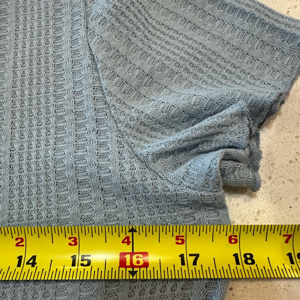 Philosophy Light Blue Textured Short Sleeve Top - Picture 6 of 8